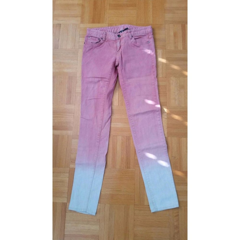 AX ARMANI EXCHANGE PINK SLIM SKINNY TIE DYE JEANS ( 2 )